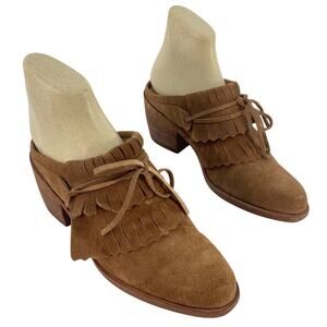 Zappa Brown Suede Kiltie Heeled Mule Shoes Women’s Size 6 Preowned